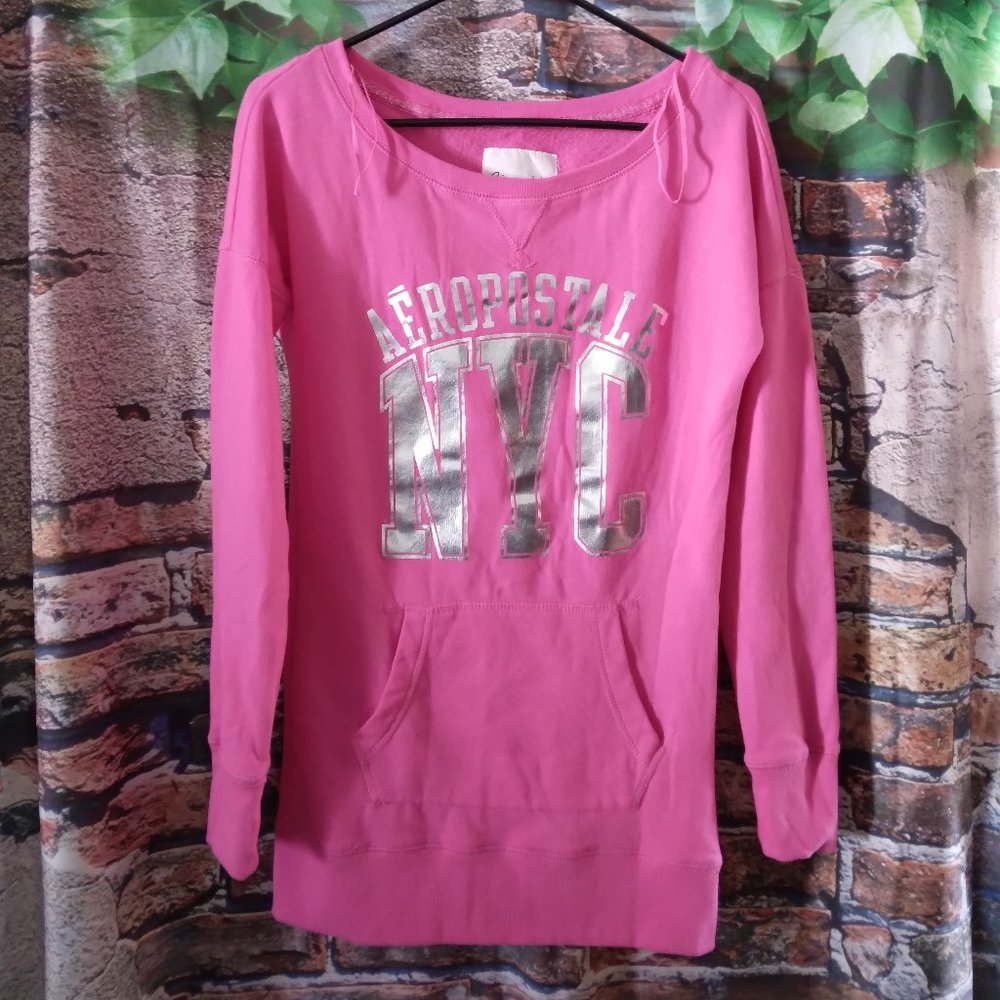 Slip Pocket Long Sleeve Tunic Sweatshirt